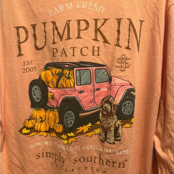 Simply Southern Women’s Pumpkin Graphic Long Sleeve Tee - Orange - Picture 3 of 3